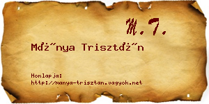 Mánya Trisztán névjegykártya